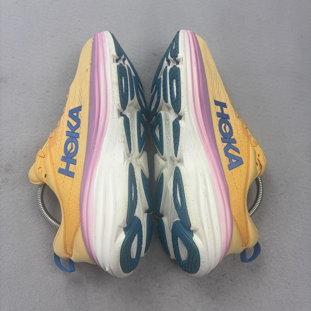 Hoka One One Bondi 8 Shoes Womens Size 11 Orange Running Sneakers Cushioned - Picture 6 of 16